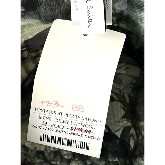 Paul Smith Men's M Wool Trilby Fedora Hat Black & Navy NEW With Tags - Picture 14 of 16